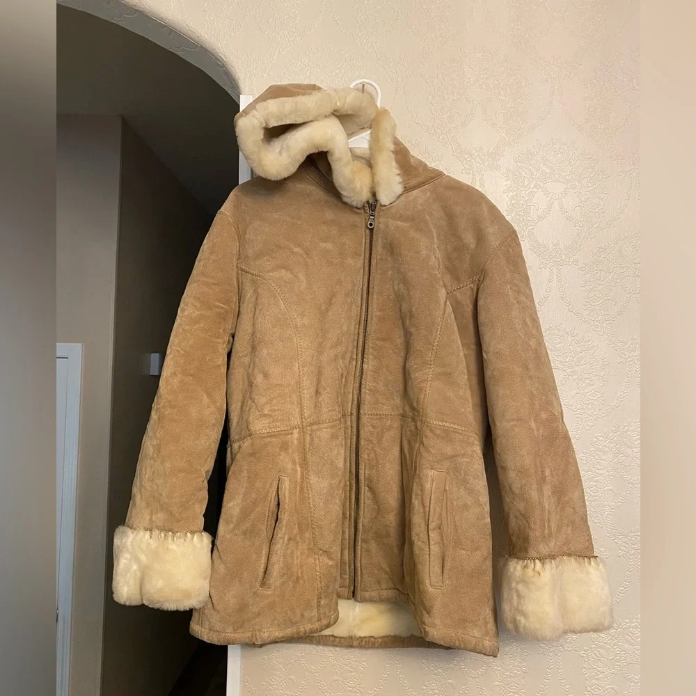 Wilson’s Leather Women's Tan and Cream Jacket - Picture 3 of 8
